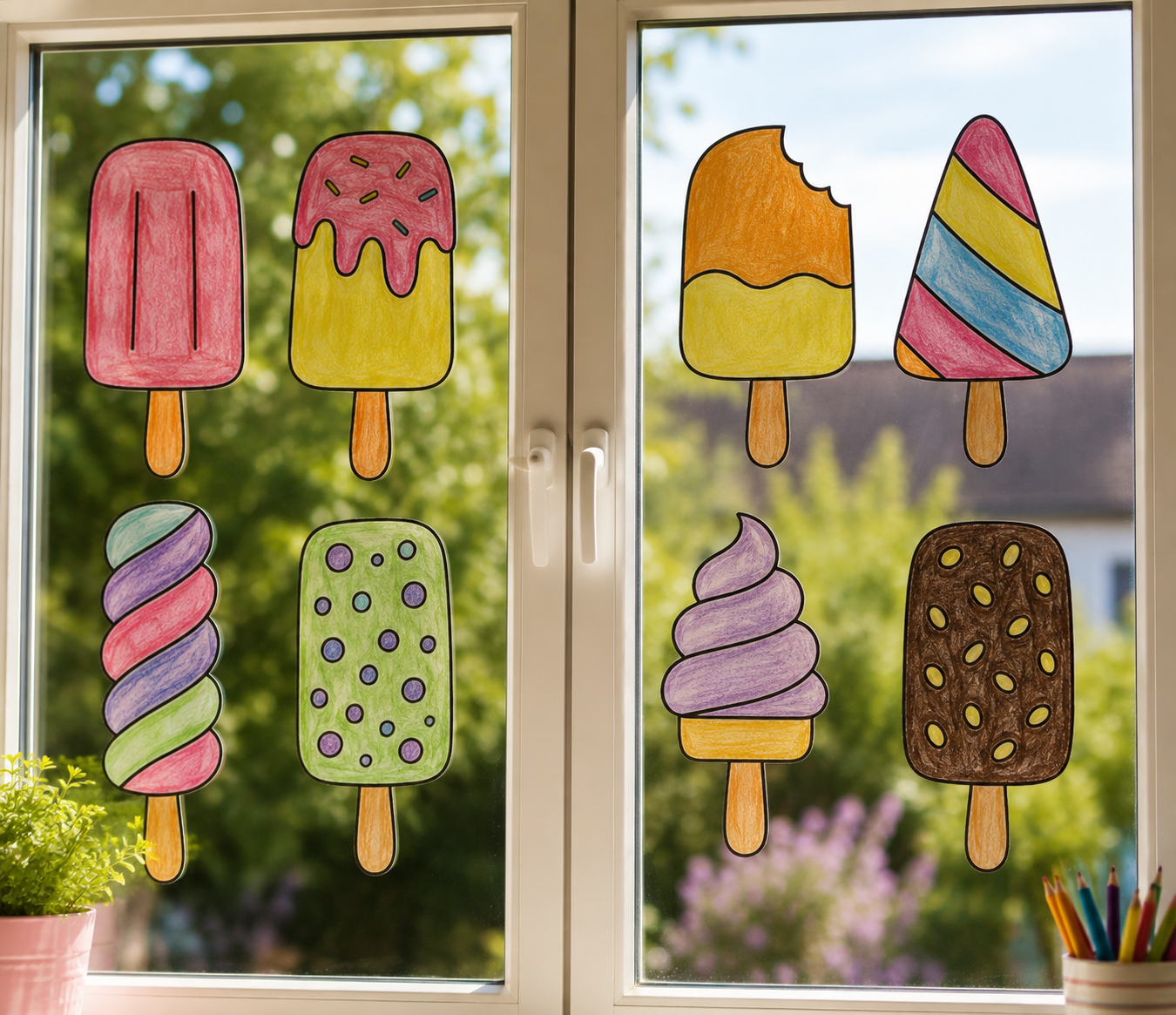 Kreativer Sommer-Spaß für Kinder – mit unserer kostenlosen Eis-am-Stiel-Ausmalvorlage