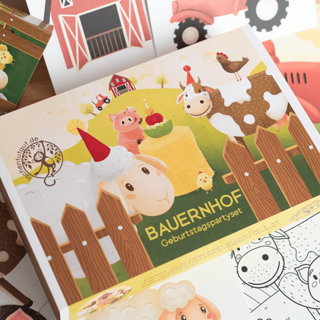 Cartoon-Bauernhoftier-Hintergrund – 2,1x1,5 M, Vinyl, Für Fotografie & Partydekoration