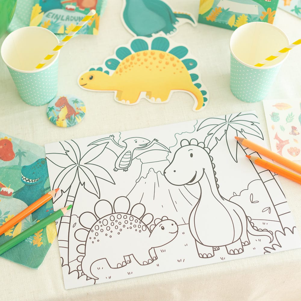 Tischsets zum Ausmalen - Dino - 10 Stück