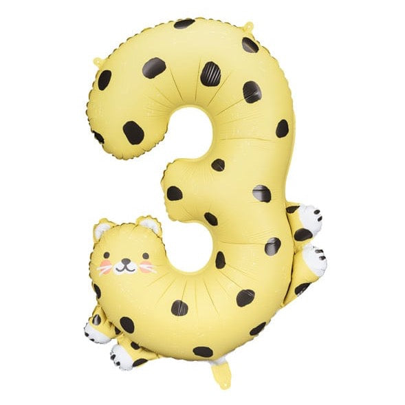 Folienluftballon Zahl 3 Gepard