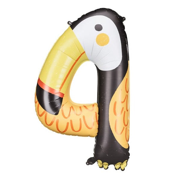 Folienluftballon Zahl 4 Tucan
