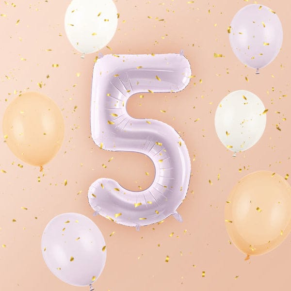 Zahlen Folienballon 1-6 hell lila