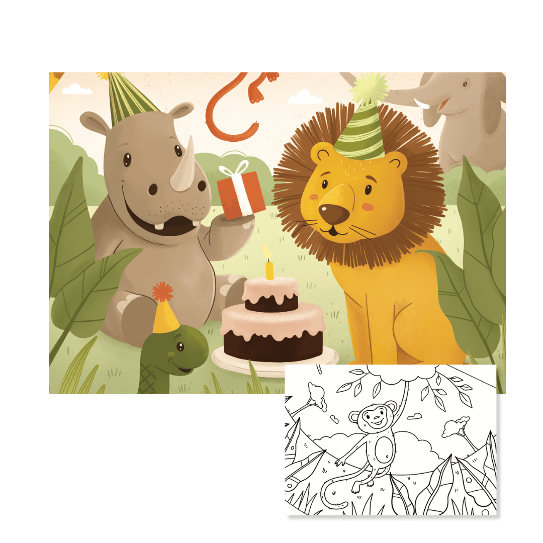 Tischset zum Ausmalen - Safari - 10 Stück