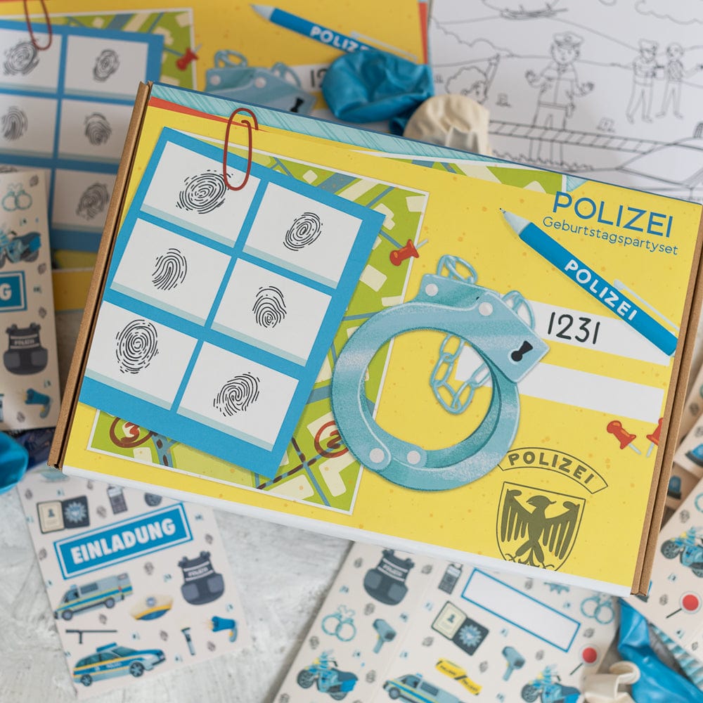 Polizei Geburtstag, polizei Kindergeburtstag, polizei dekoration, polizei mottobox
