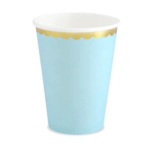Pappbecher hell blau 6 Stück