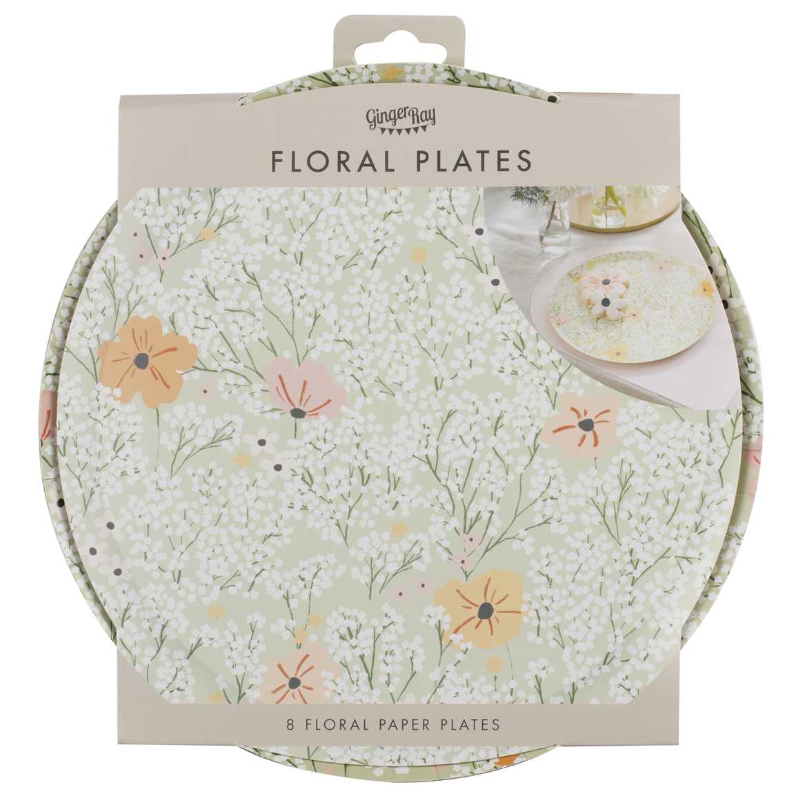 Pappteller Floral - 8 Stück