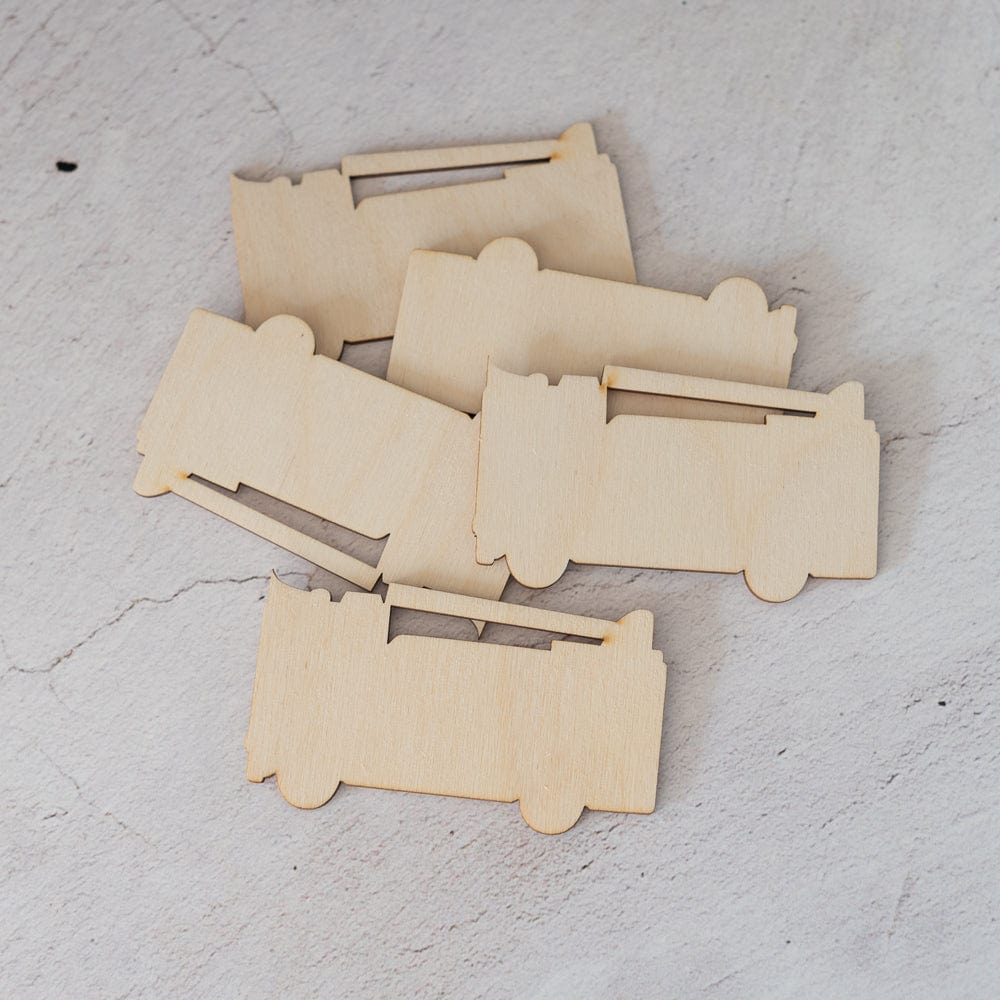 Feuerwehr aus Holz zum Bemalen - Mitgebsel 8 Stück