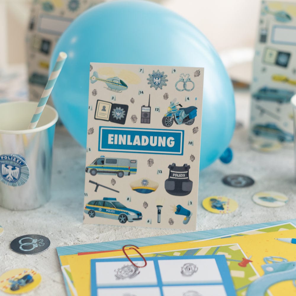 Polizei Einladung -  10 Stück