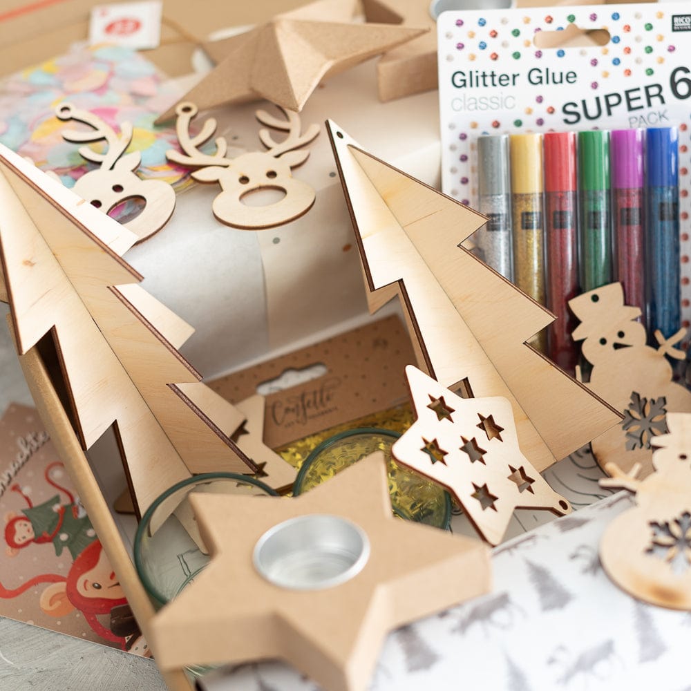 Kreative Weihnachtsbastelbox für 2 Kinder
