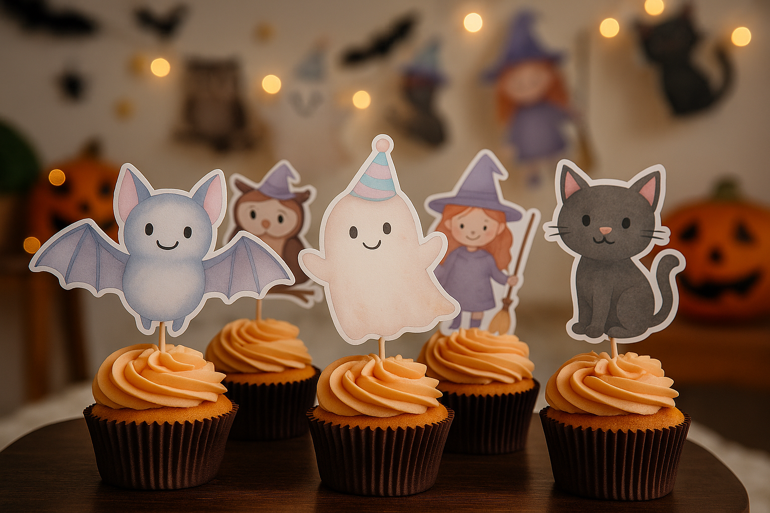 DIY Halloween-Girlande & Caketopper basteln – kinderleicht & super süß