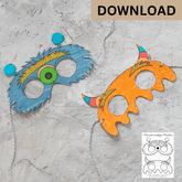 Monster Masken  Bastelbogen zum Download