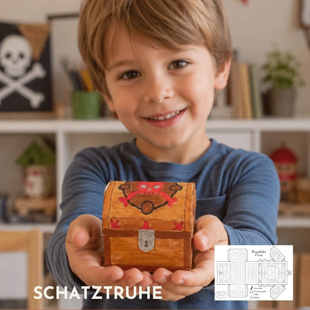 Piraten Schatzkiste Bastelbogen - Download