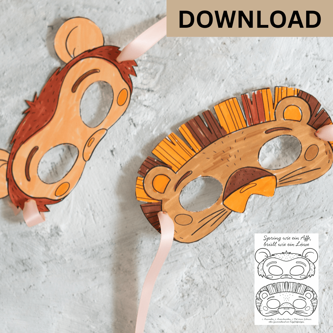 Safari Masken  Bastelbogen Download