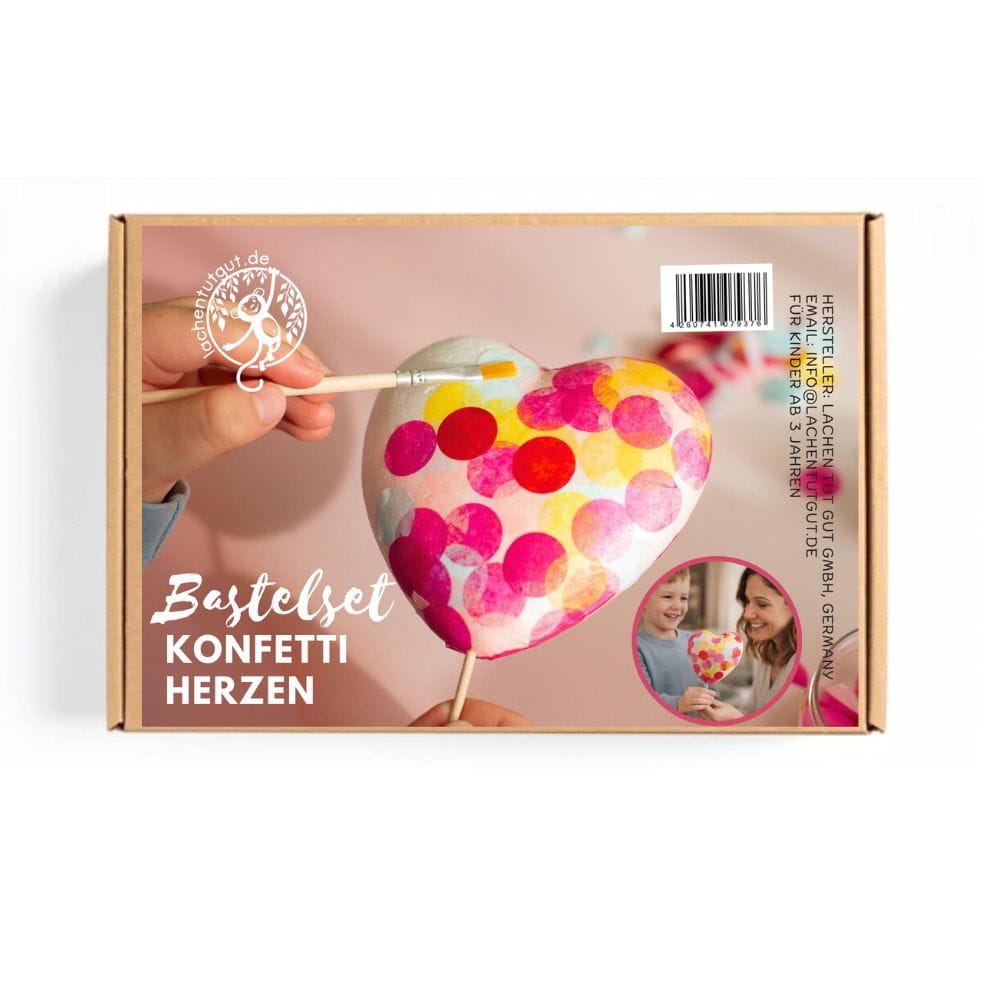 Bastelset - Konfetti-Herzen für 2 Kinder
