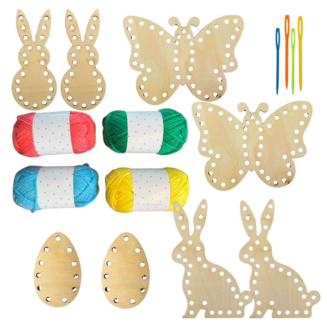 Oster-Bastelset aus Holz – Kreativer Fädelspaß für Kinder
