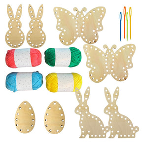 Oster-Bastelset aus Holz – Kreativer Fädelspaß für Kinder