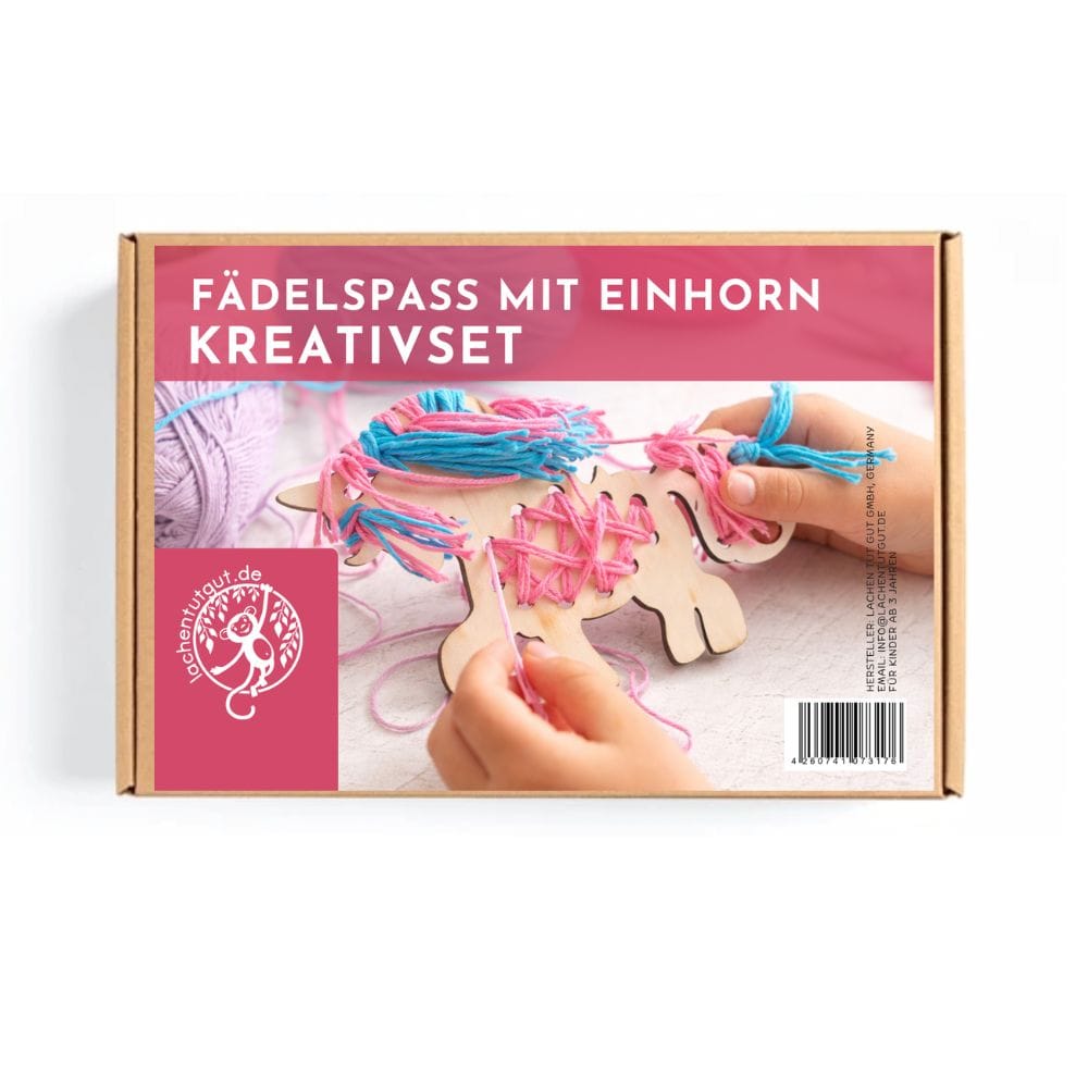 Bastelset – Kreativer Fädelspaß für den Einhorn-Geburtstag für 4 Kinder