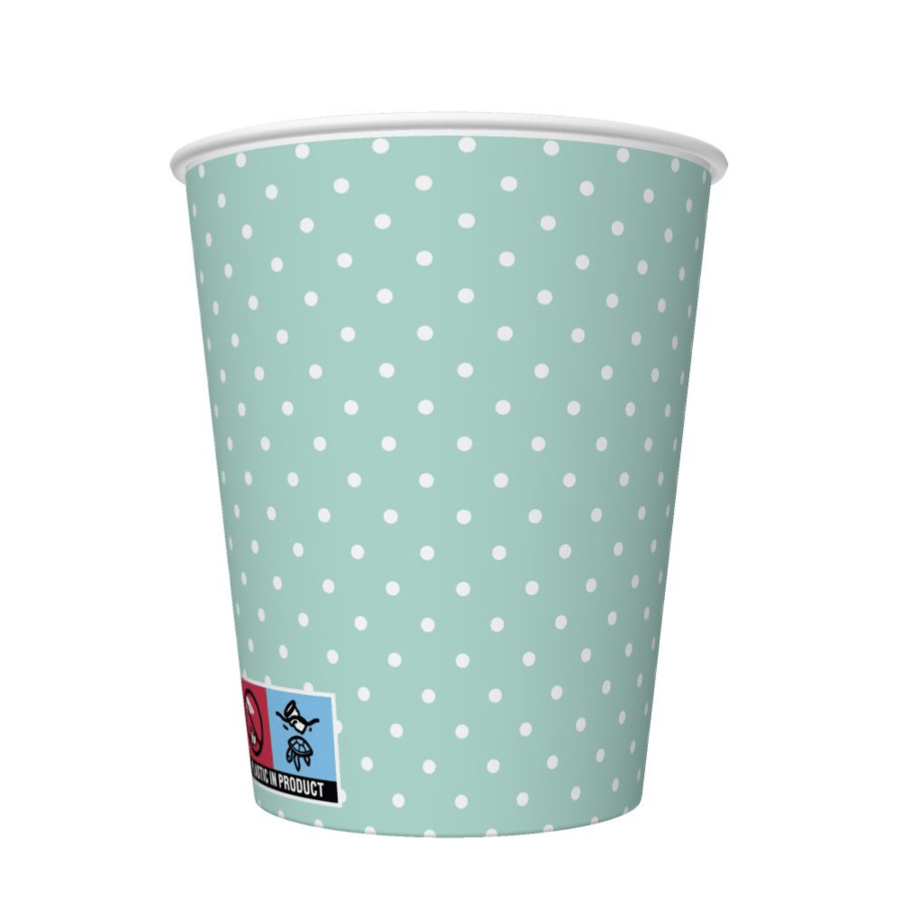 Becher mint mit Punkten, 250 ml - 8 Stück