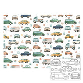 Tischsets zum Ausmalen - Autos - 10 Stück
