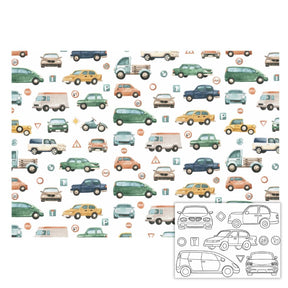 Tischsets zum Ausmalen - Autos - 10 Stück