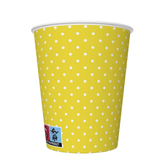Becher gelb mit Punkten, 250 ml - 8 Stück