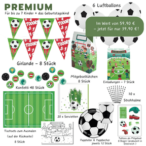 fussball geburstag deko, fussball Kindergeburtstag, fussball mottobox 