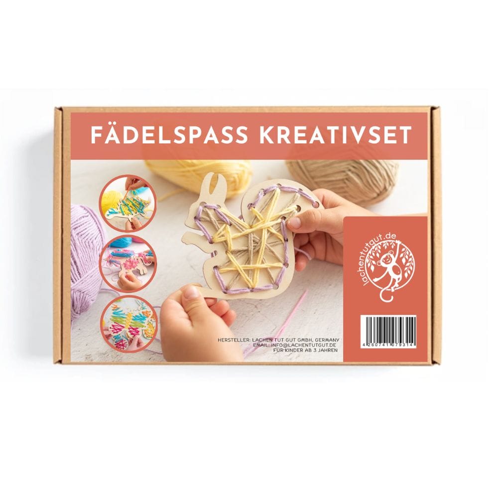 Kreativer Fädelspaß Einhorn, Dino, Eichhörnchen und Schmetterling