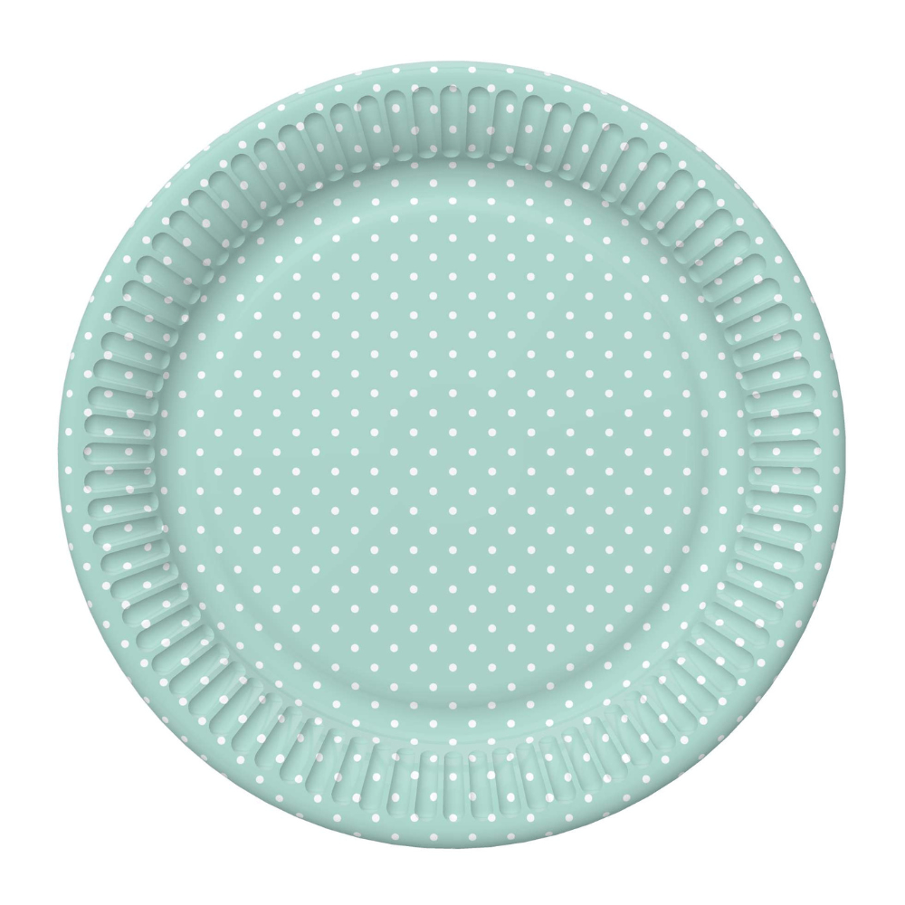 Teller mint mit Punkten, 18 cm - 8 Stück