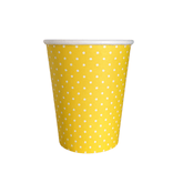 Becher gelb mit Punkten, 250 ml - 8 Stück