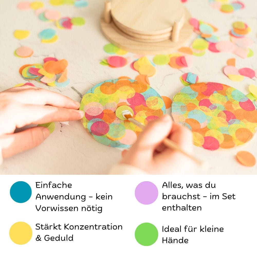 Kreatives Bastelset - Bunte Untersetzer für 6 Kinder