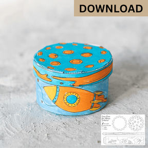 Bastelbogen kleine Schachtel Weltall- Download