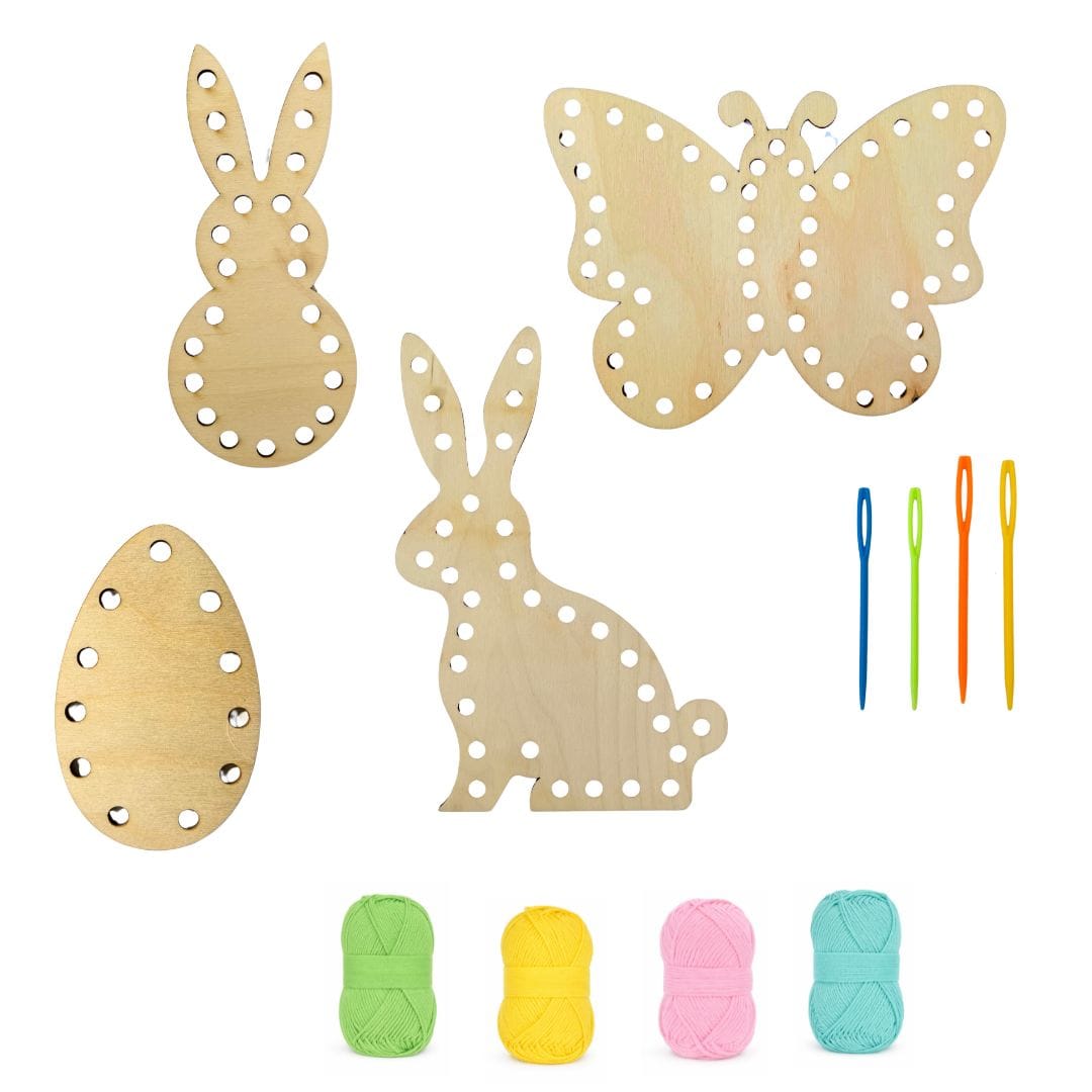 Oster-Bastelset aus Holz – Kreativer Fädelspaß für Kinder