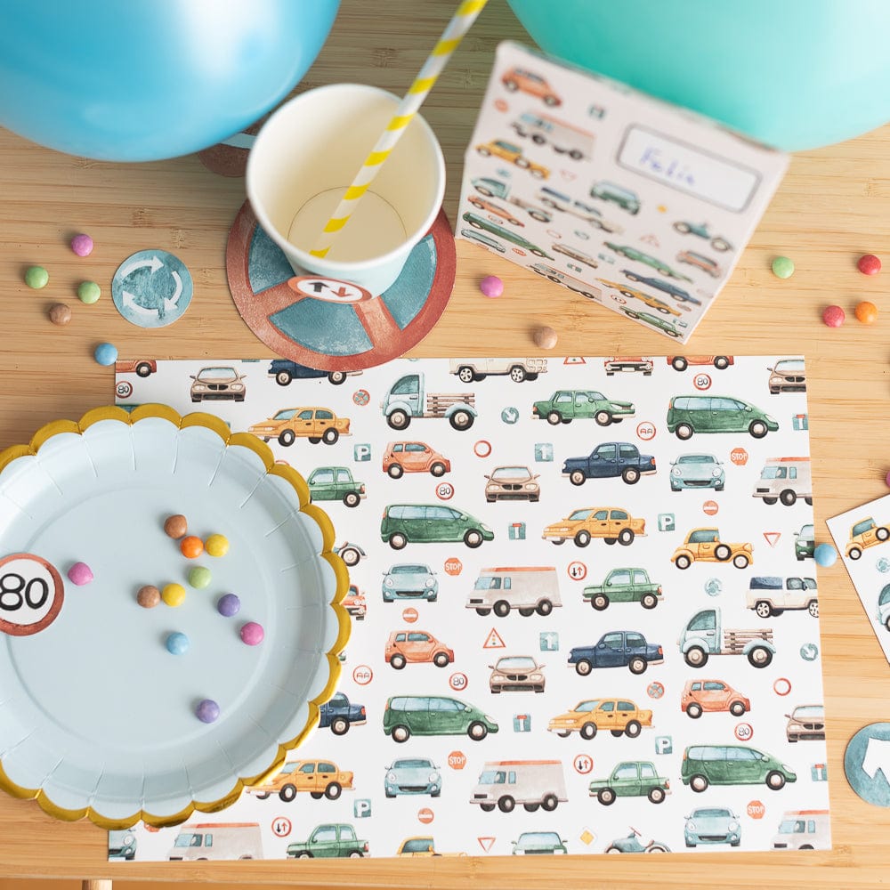 Tischsets zum Ausmalen - Autos - 10 Stück
