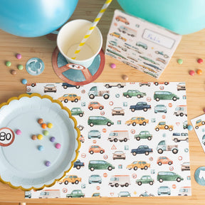 Tischsets zum Ausmalen - Autos - 10 Stück