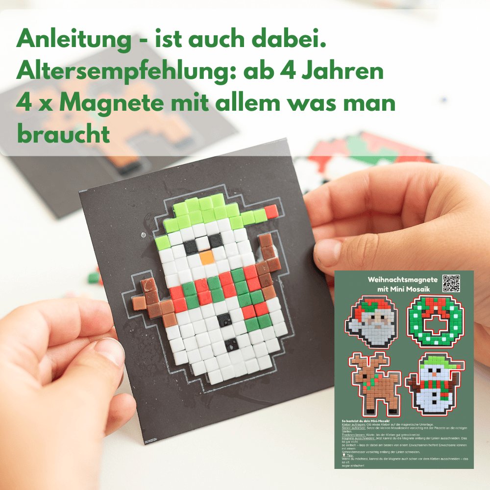 Weihnachts-Magnet Bastelset – Kreativer Mosaikspaß für Kinder
