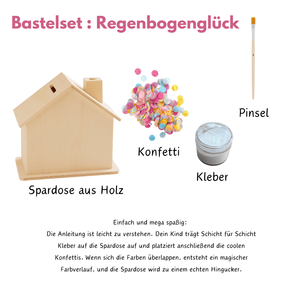 Konfetti Bastelset - bunte Spardose
