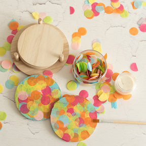 Kreatives Bastelset - Bunte Untersetzer für 6 Kinder