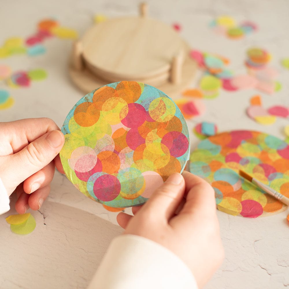 Kreatives Bastelset - Bunte Untersetzer für 6 Kinder