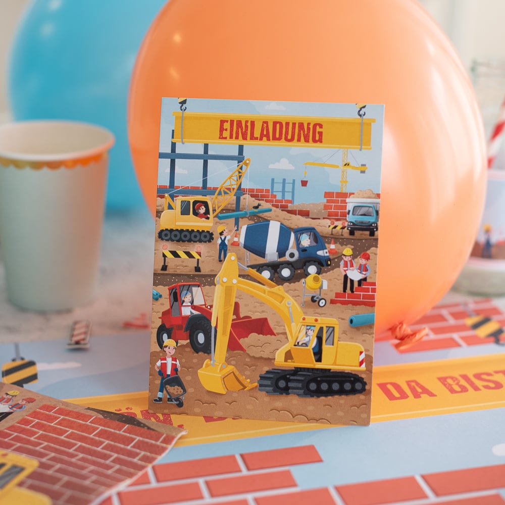 Baustelle Einladung - 10 Stück
