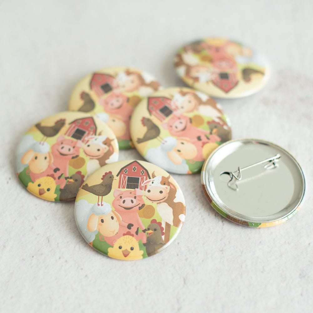 Bauernhof Buttons 8 Stück - Mitgebsel