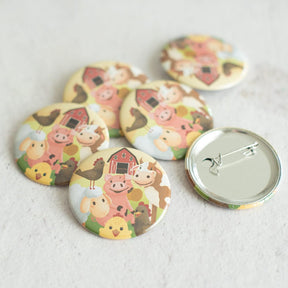 Bauernhof Buttons 8 Stück - Mitgebsel
