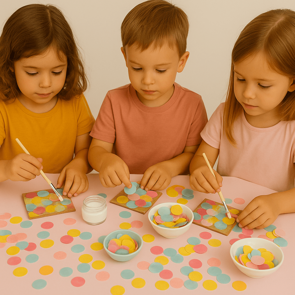 Kreatives Bastelset - Bunte Untersetzer für 8 Kinder