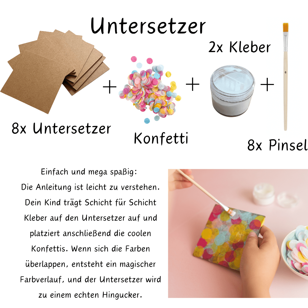 Kreatives Bastelset - Bunte Untersetzer für 8 Kinder