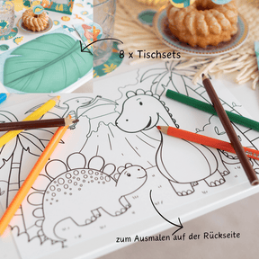 Ultimatives Dino Partyset - Premium Box, Magnete, Folien Luftballon, Holz Dinos, Bastel Download