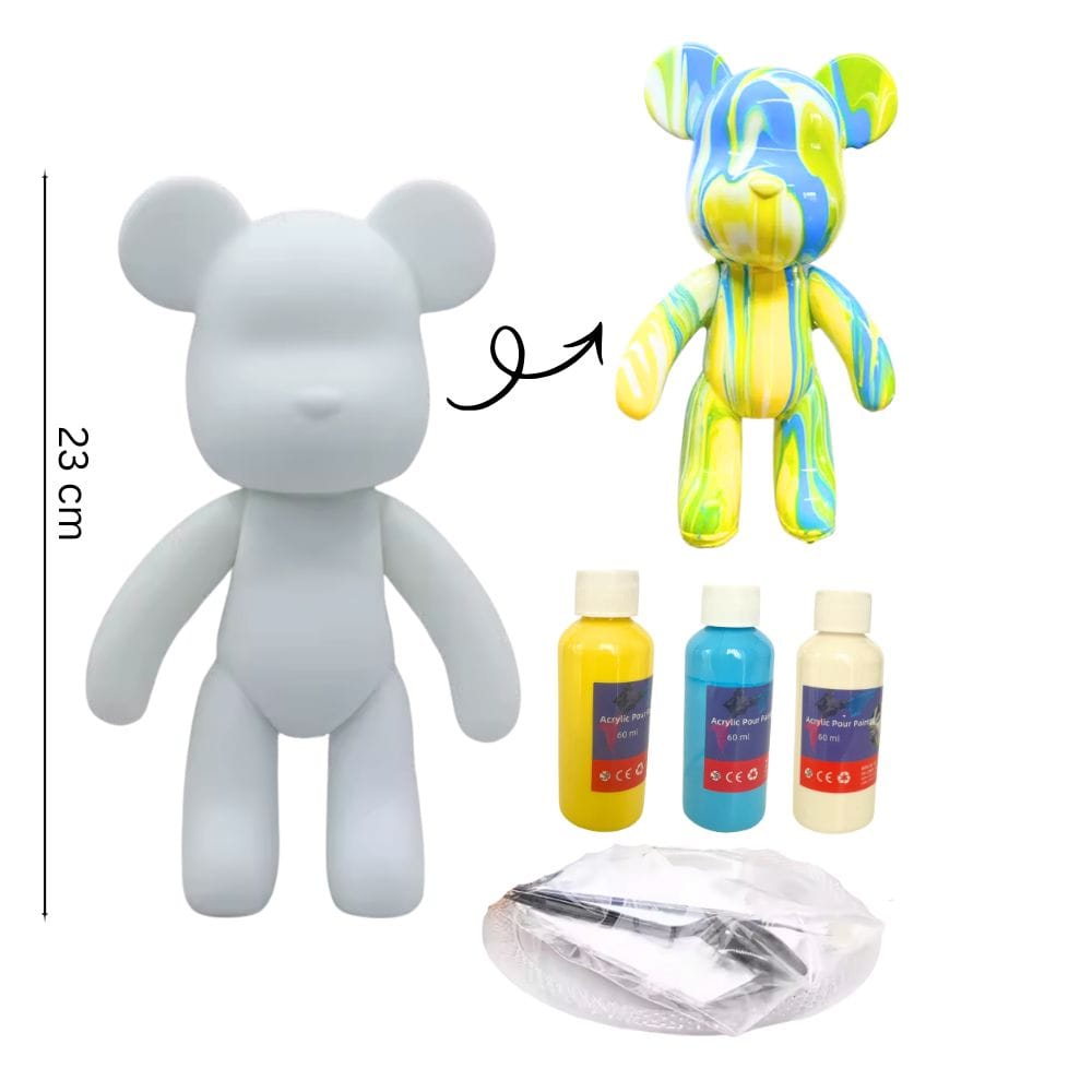 Bär mit Gießfarben