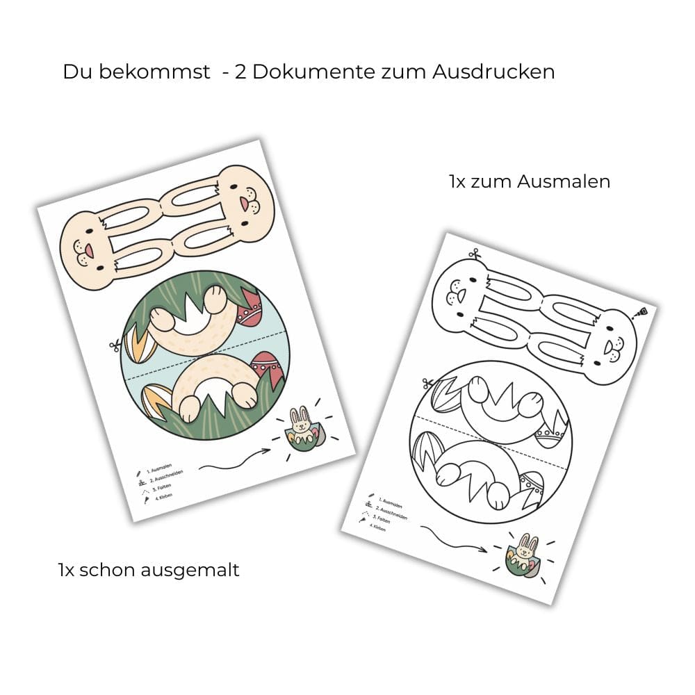 Oster-Bastelvorlage „Wackelnder Hase“ – PDF zum Download