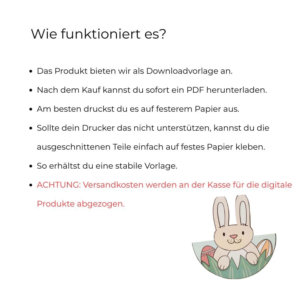 Oster-Bastelvorlage „Wackelnder Hase“ – PDF zum Download