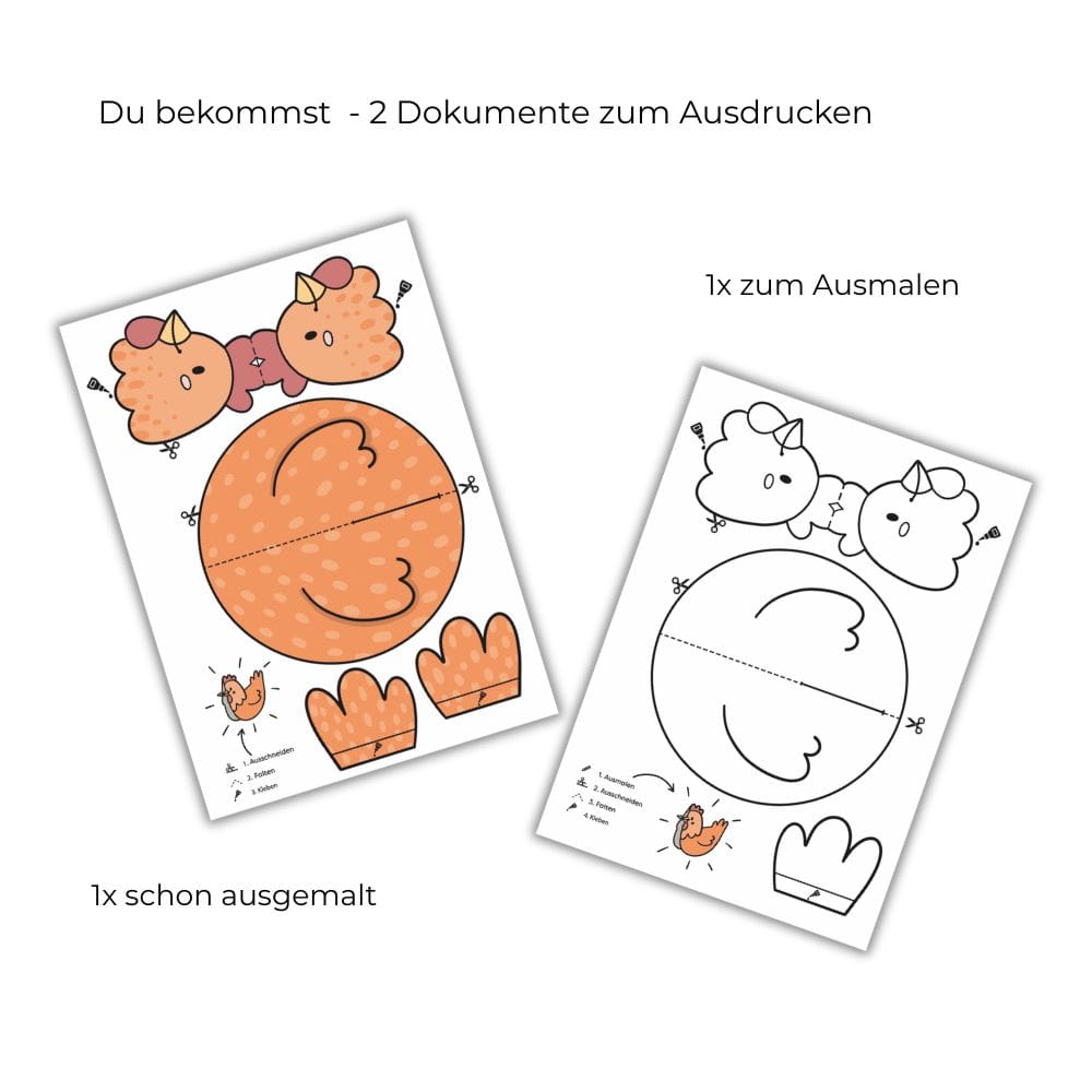 Oster-Bastelvorlage „Wackelndes Huhn“ – PDF zum Download