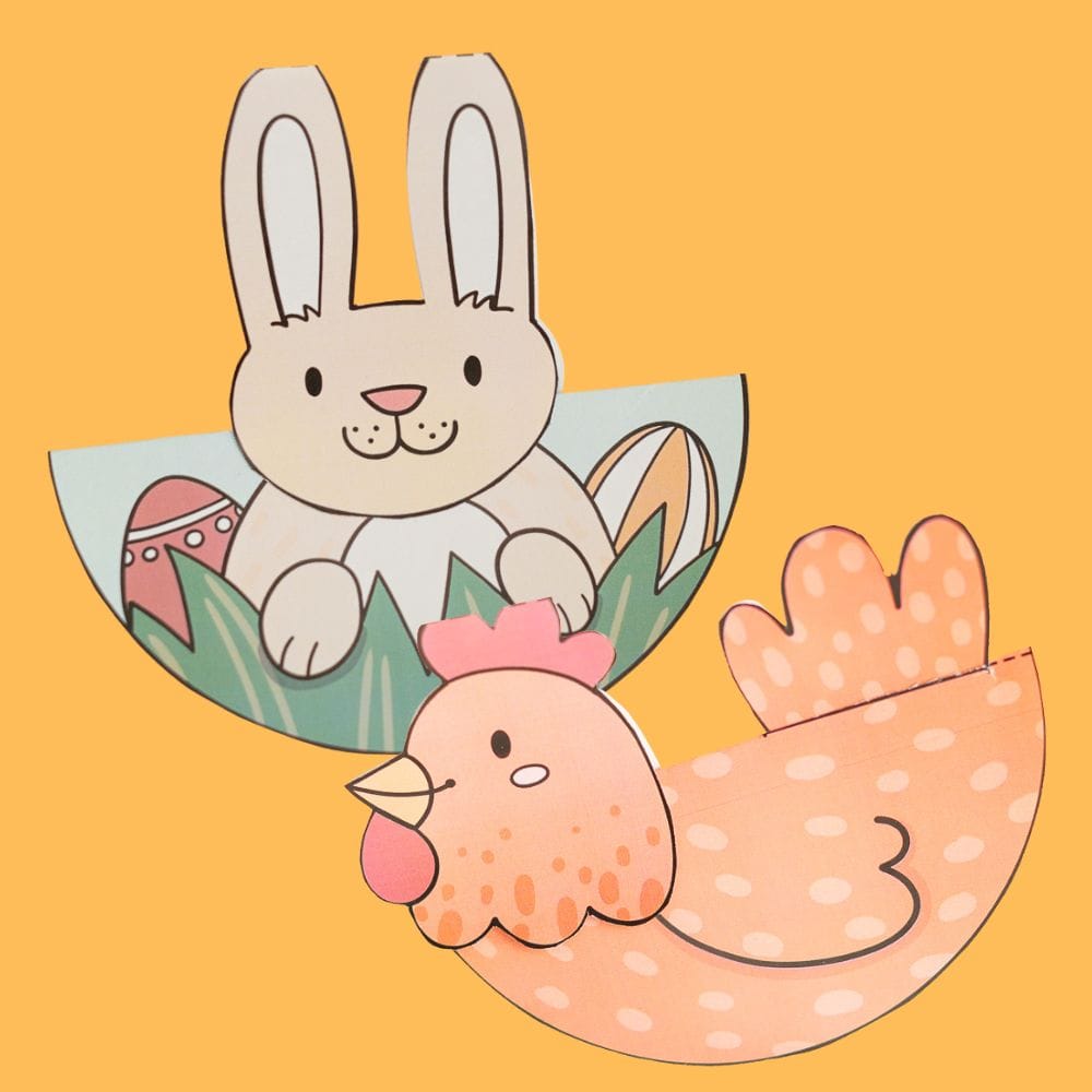Oster-Bastelvorlage „Wackelnder Hase“ – PDF zum Download