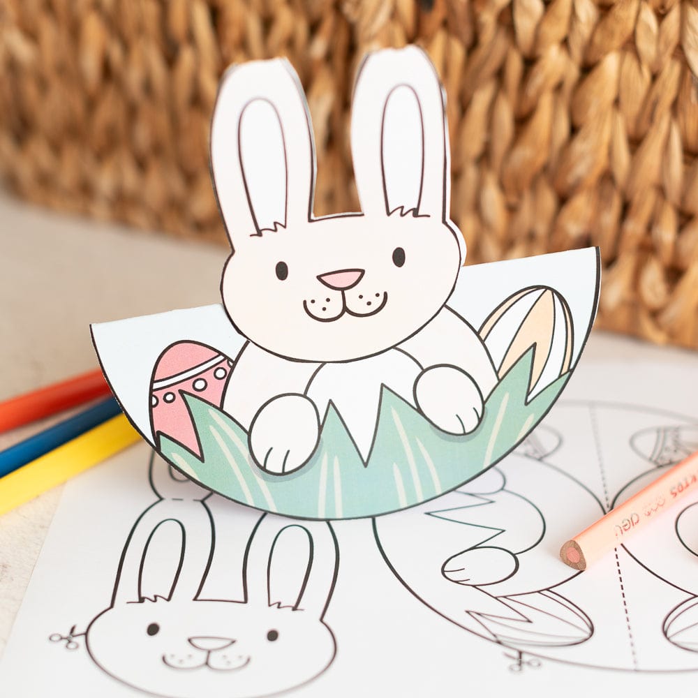 Oster-Bastelvorlage „Wackelnder Hase“ – PDF zum Download